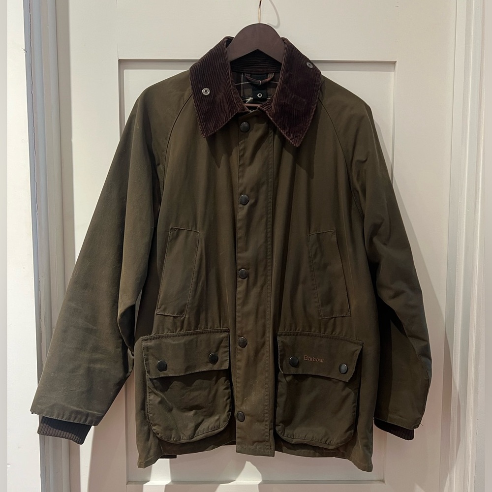 Men’s Barbour Classic Bedale Waxed Jacket - Olive (size 36)